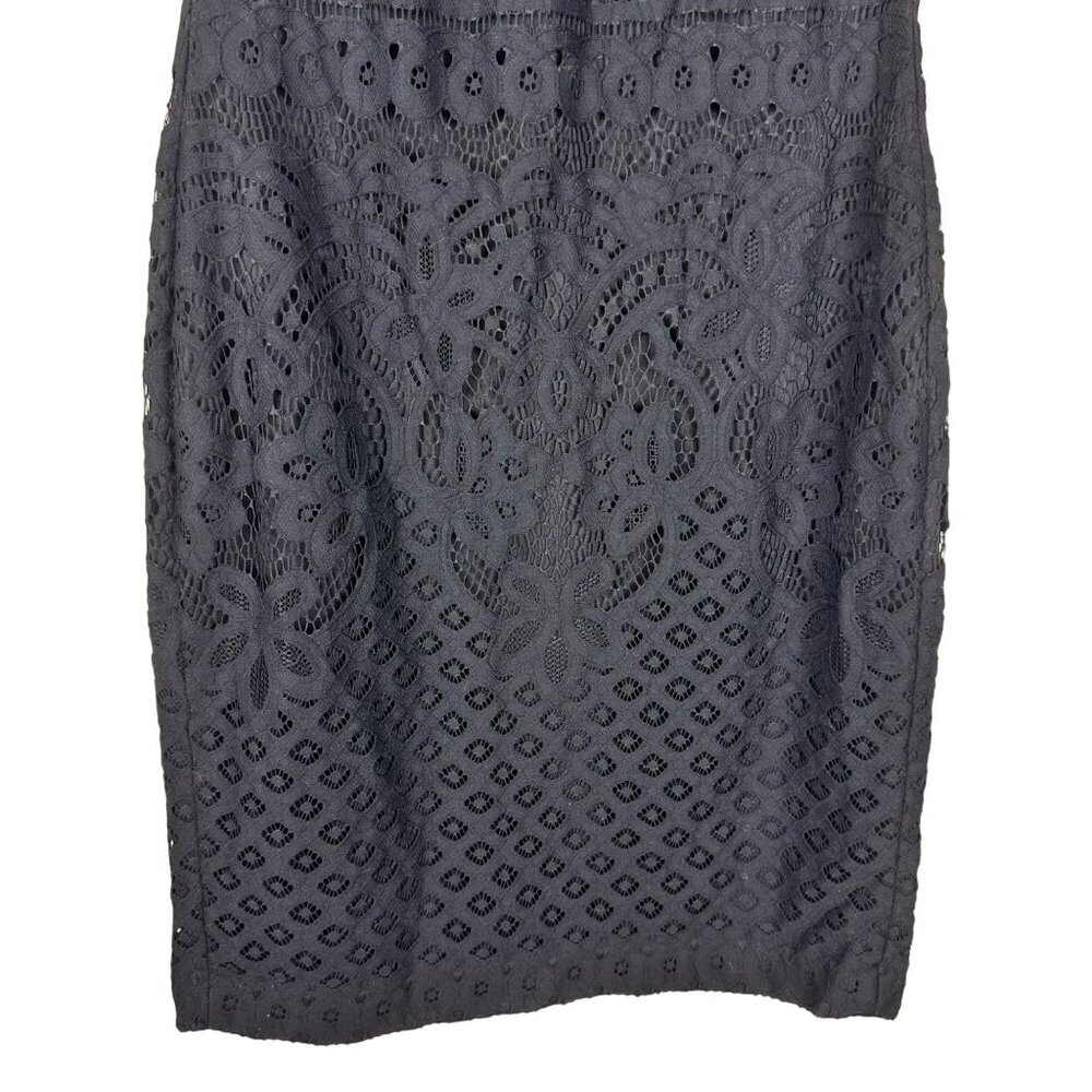 Ralph Lauren Formal Black Lace Shift Sleeveless Dress Size 8 - Picture 5 of 10
